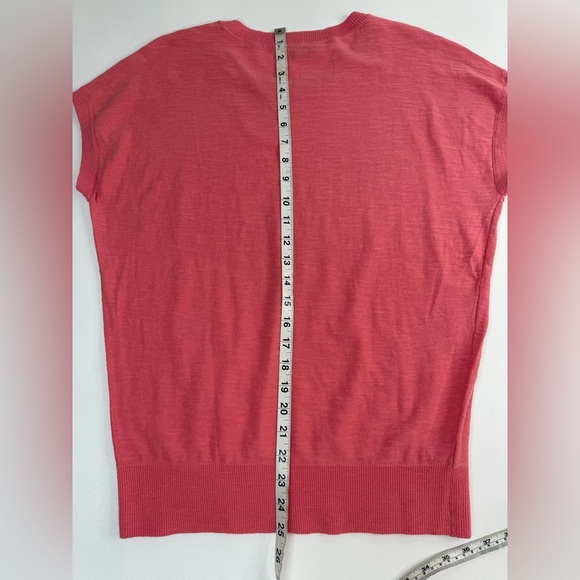 Loft 100% Cotton Coral Knit Drop Shoulder Sweater Vest Womens Medium - Picture 7 of 8